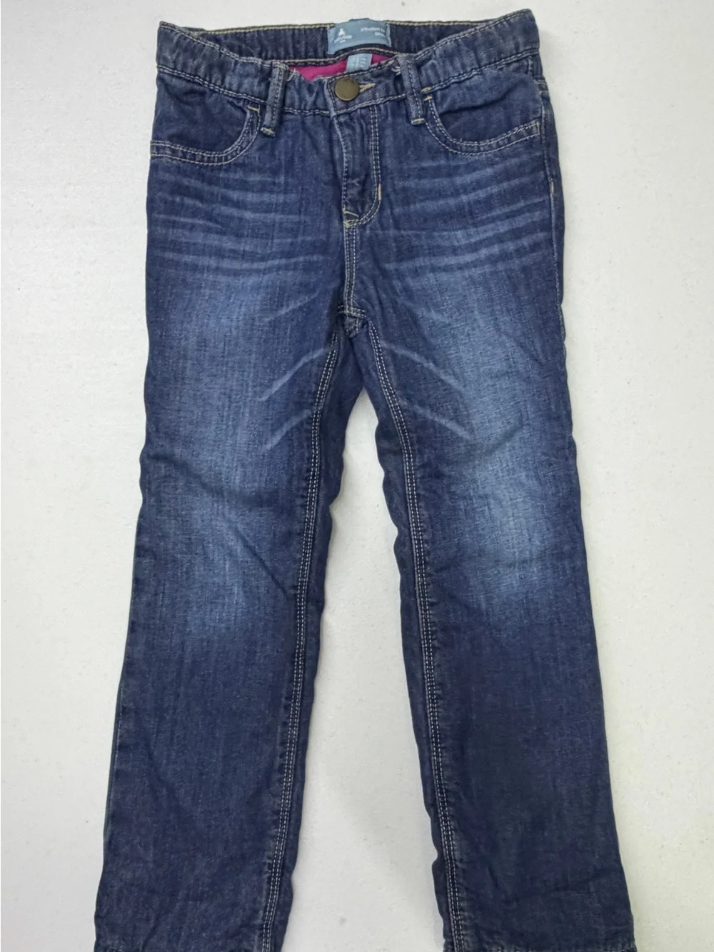 Baby Gap Kids Size 5 Fleece Lined Straight Fit Jeans Dark Wash Denim